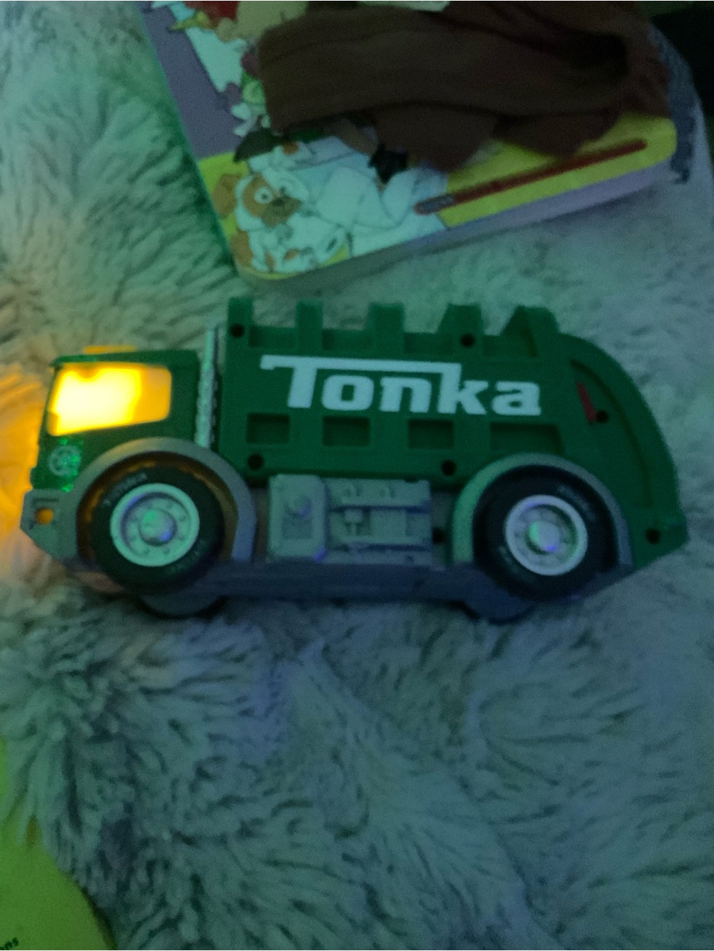 Tonka Green Toy Truck with Yellow Light